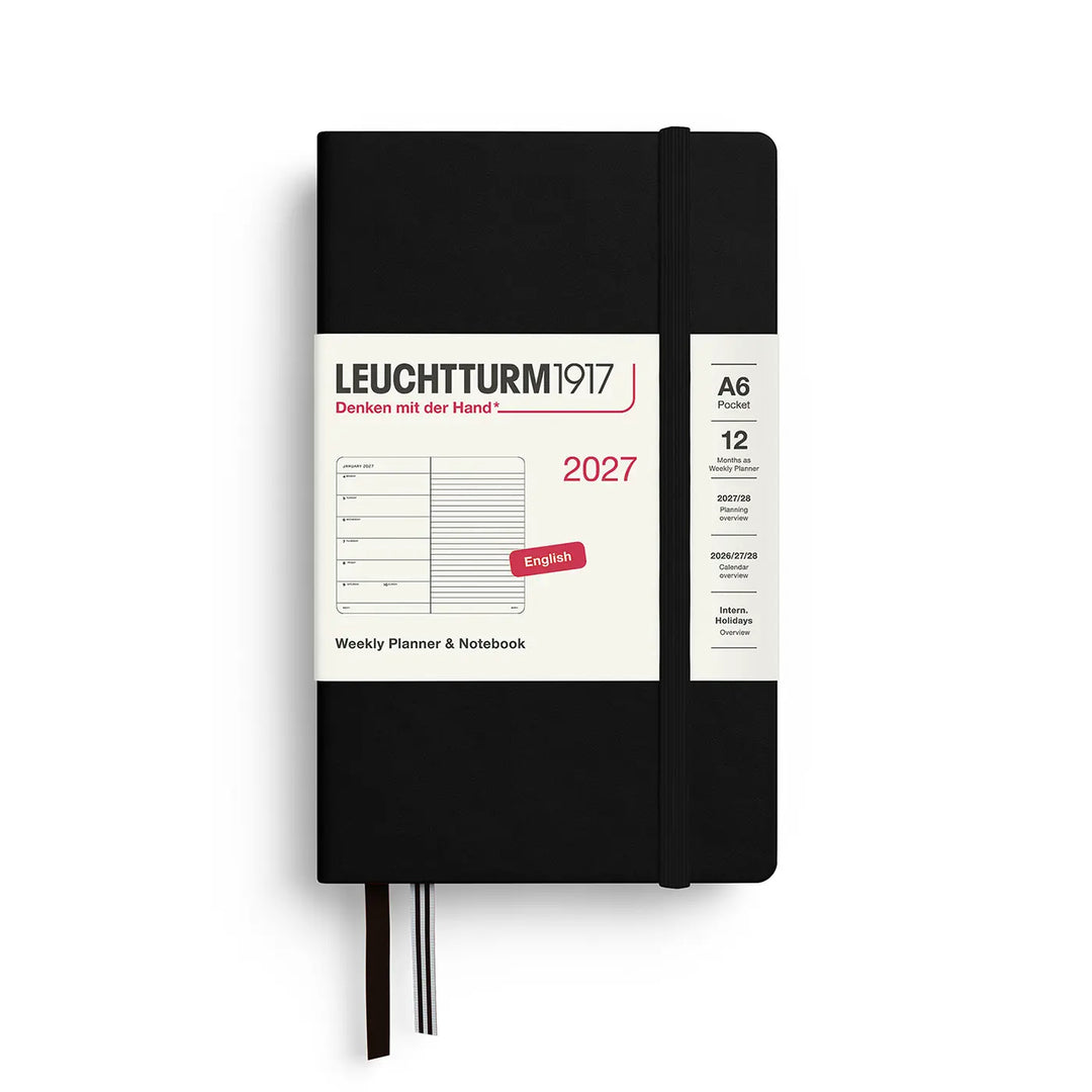 Leuchtturm 2027 A6 Pocket Weekly Hardcover Planner Notebook