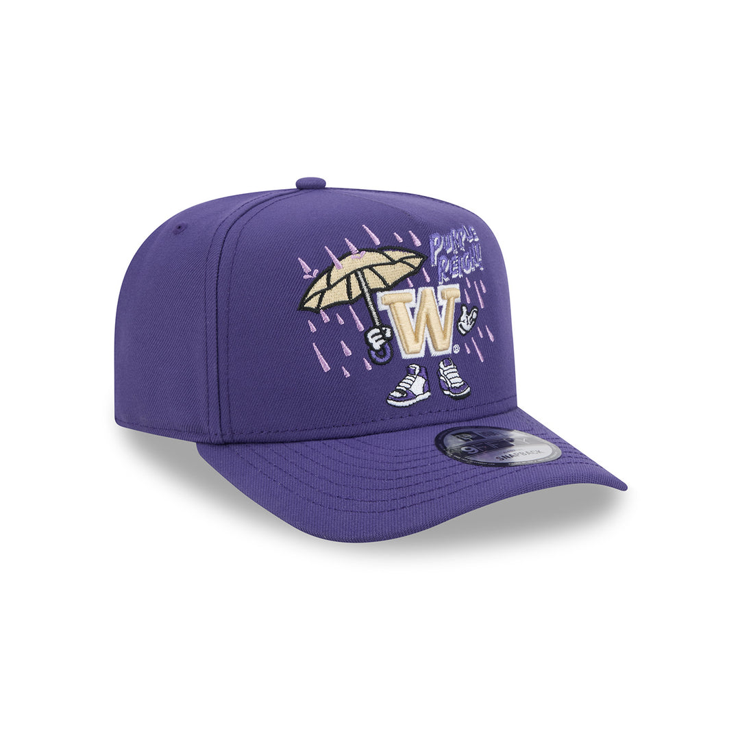 New Era Purple Washington Huskies 9Fifty A-Frame Cartoon Logo Snapback Hat