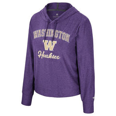 Colosseum Women's Washington Huskies SS25 Cloud Jersey Hooded Long Sleeve Tee
