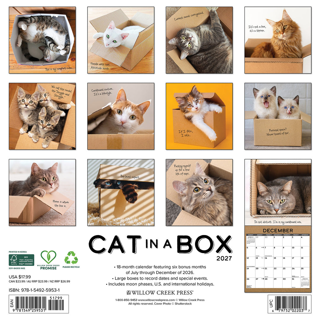 2027 Cat in a Box Wall Calendar