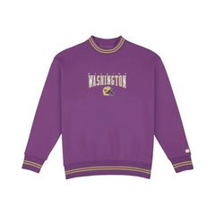Photo of Homefield Unisex UW Football Helmet Stripe Crewneck Front.