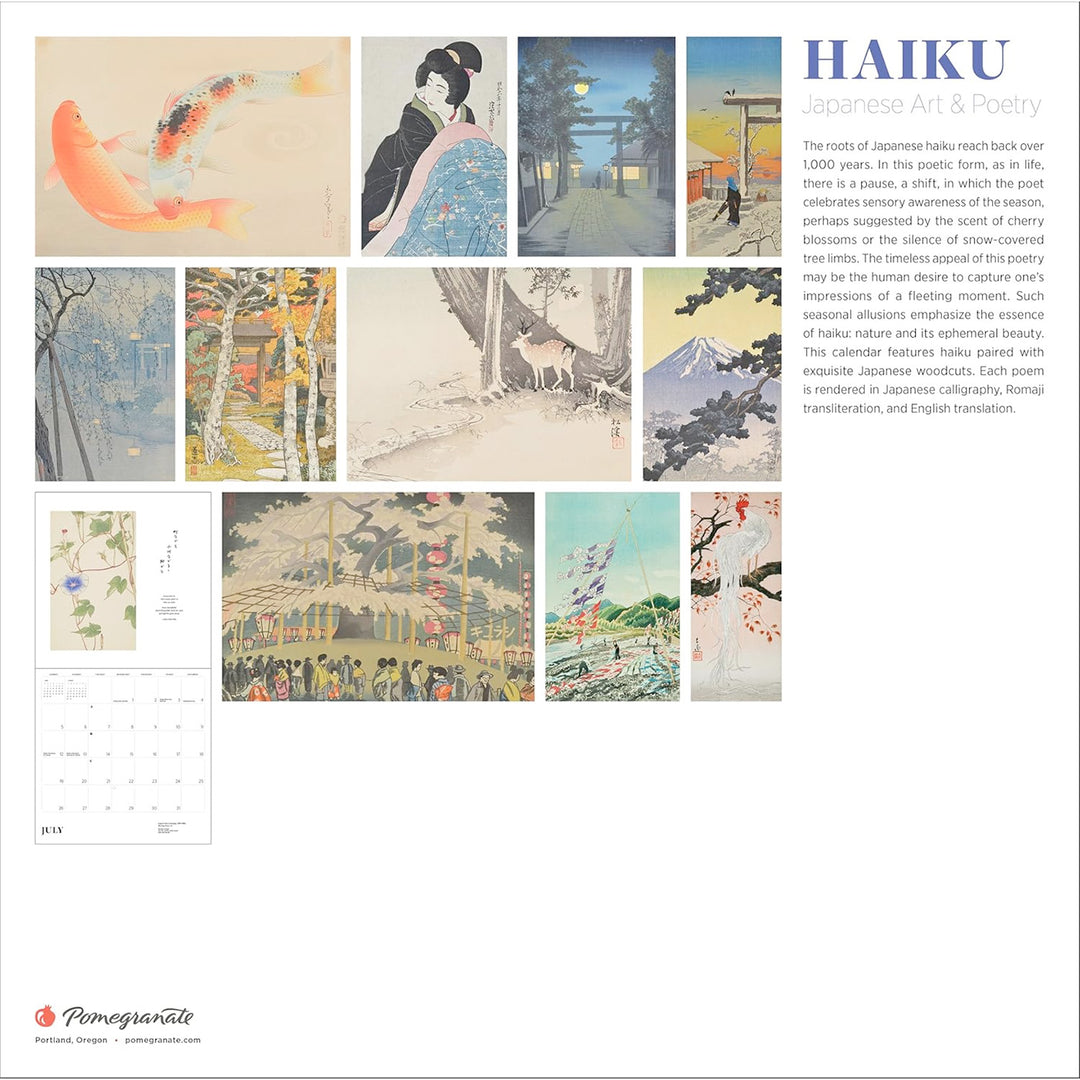 Haiku: Japanese Art and Poetry 2026 Wall Calendar