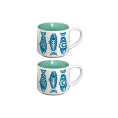 Photo of Native Northwest Salmon In The Wild Ceramic Espresso Mugs Set of 2.