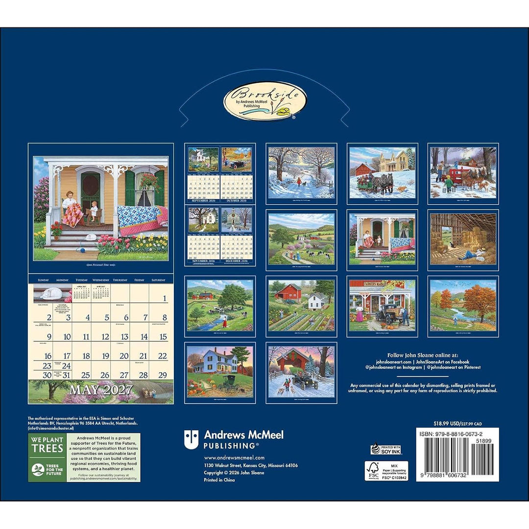 John Sloane's Country Seasons 2027 Deluxe Wall Calendar
