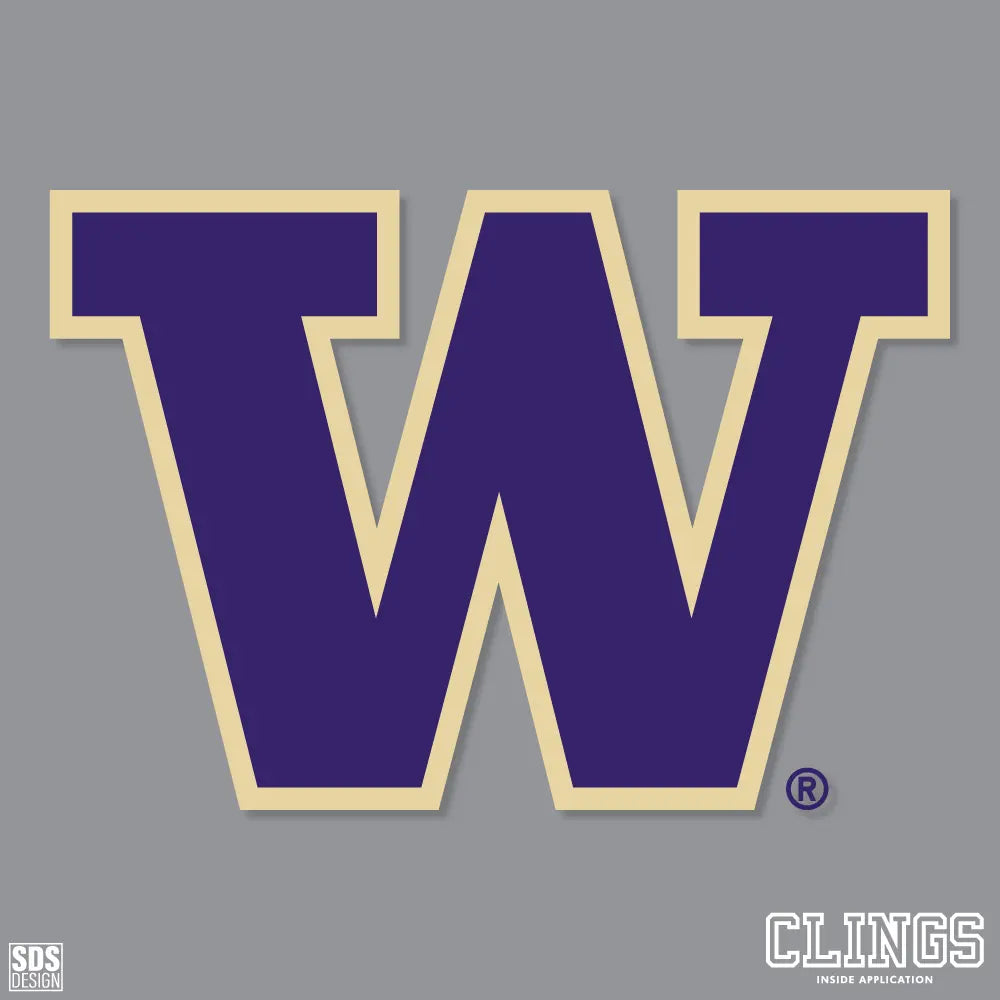 SDS W Purple Fill Gold Outline Cling Inside Application Decal 5"
