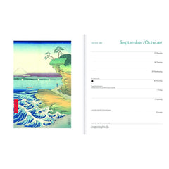 Japanese Woodblocks 2027 Desk Diary Planner - Week to View, Illustrated Throughout Hover