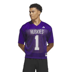 adidas Men's Washington Huskies Mesh Tailgate Football Jersey Hover