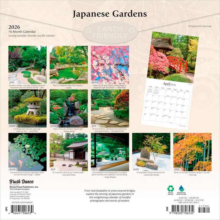 2026 Japanese Gardens Wall Calendar