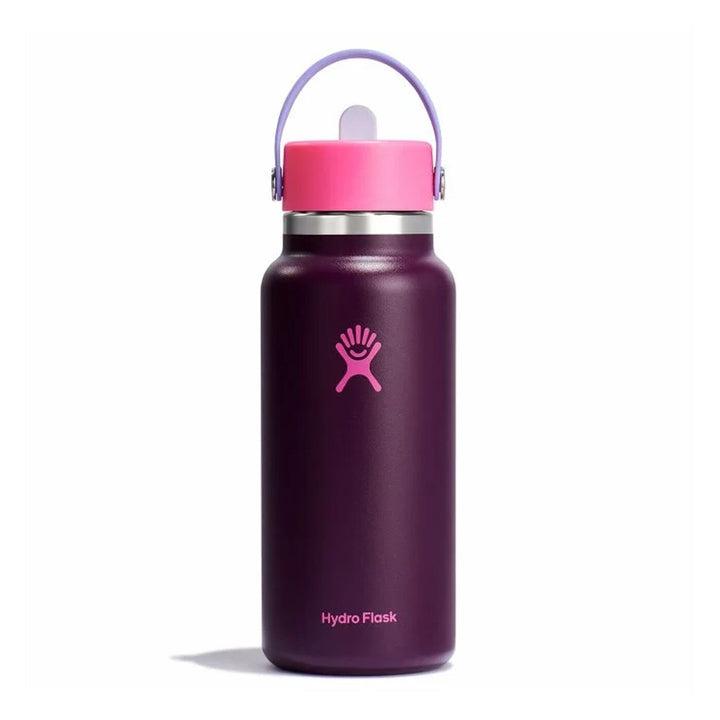 Hydro Flask Sugarplum Wide Mouth Flex Straw Cap Water Bottle 32oz