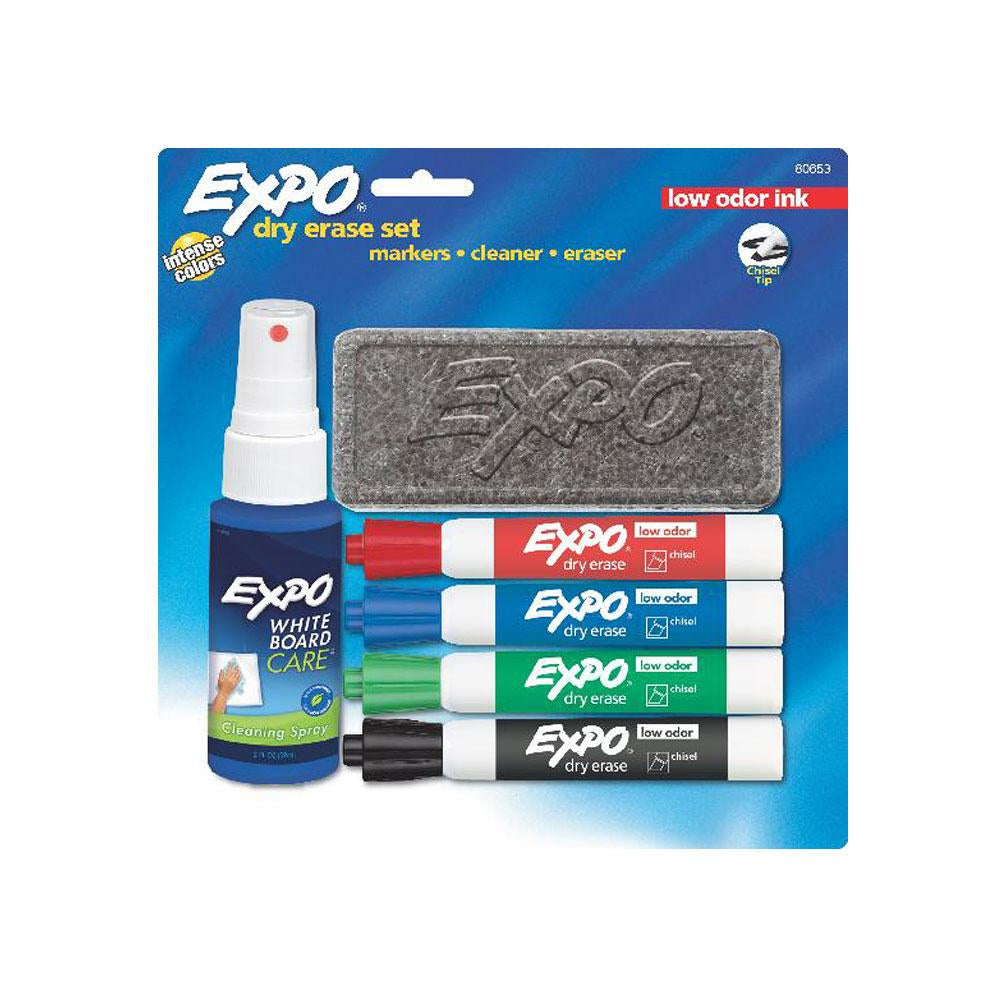Expo Low Odor Dry Erase Set Chisel Point 6ct