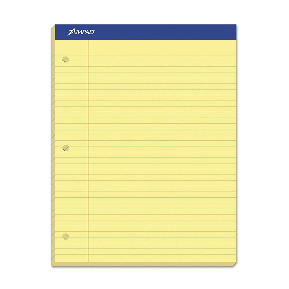 Ampad Canary Double Sheet Medium Ruled Legal Pad 100ct