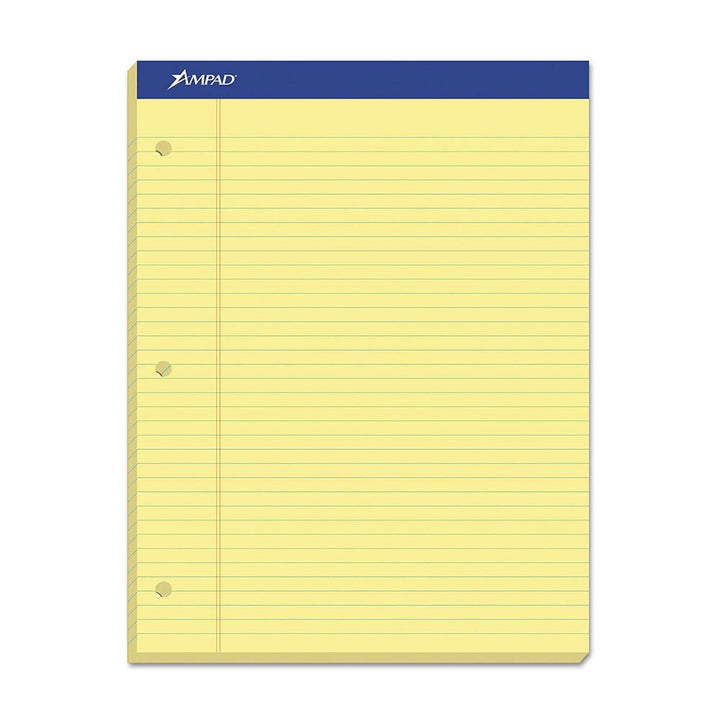 Ampad Canary Double Sheet Medium Ruled Legal Pad 100ct
