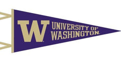 Collegiate Pac. Purple W U of W Pennant 9" x 24"
