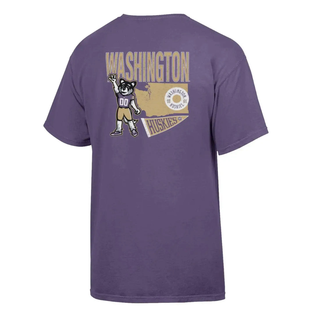 Comfort Wash Unisex Washington Huskies Harry Mascot Tee