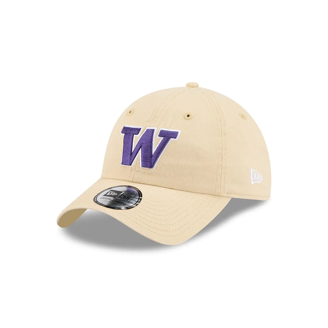 New Era Khaki Washington Huskies W Logo Casual Classic Adjustable Hat