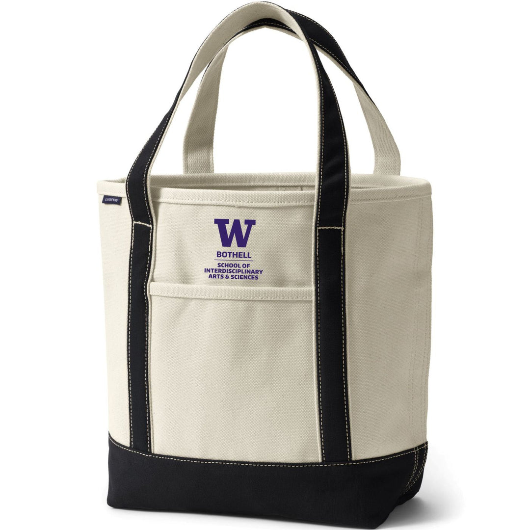 Lands' End Natural Canvas UW Bothell Interdisciplinary Arts & Sciences Open Top Tote Bag