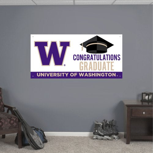 DROP SHIP CDI W Congratulations Graduate U of WA Vinyl Banner 2' x 4'