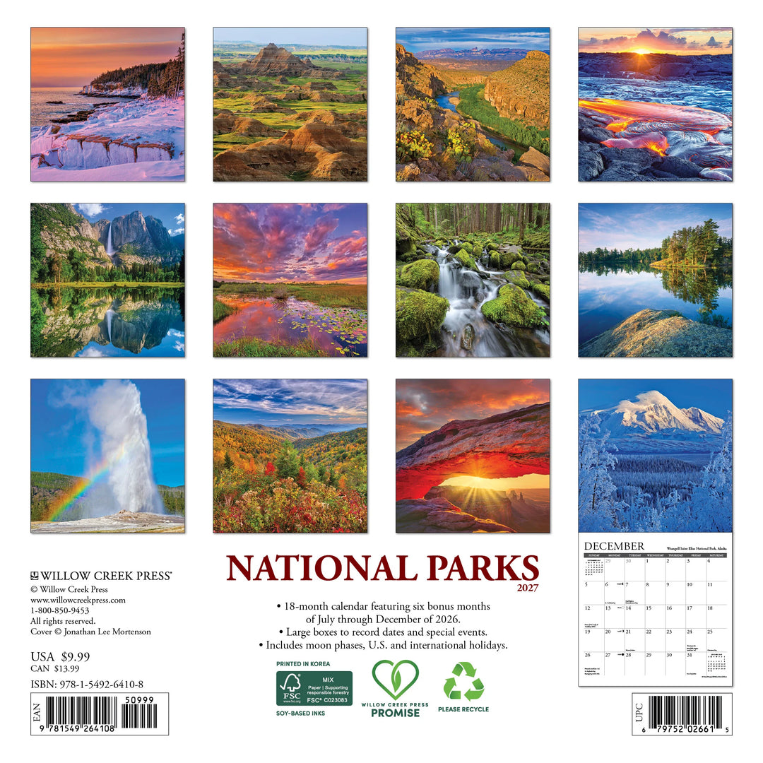 2027 National Parks Mini/Willow Creek Calendar