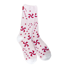 World's Softest Peppermint Lane Cozy Crew Socks