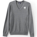 Lands' End Unisex UW Bothell Cotton Modal V-neck Pullover Sweater Gray thumbnail