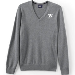 Lands' End Unisex UW Bothell Cotton Modal V-neck Pullover Sweater