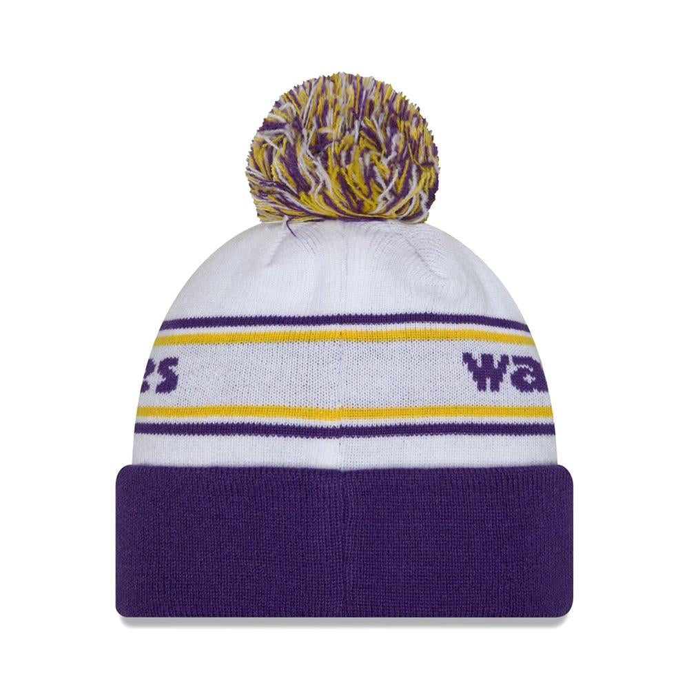 New Era Unisex White Purple Washington Huskies Vault Dog Knit BANDED Pom Beanie