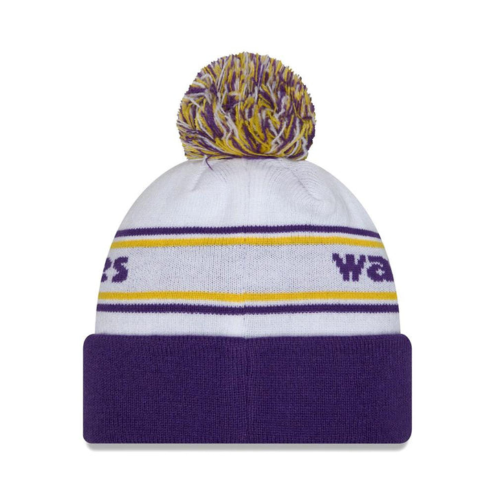 New Era Unisex White Purple Washington Huskies Vault Dog Knit BANDED Pom Beanie