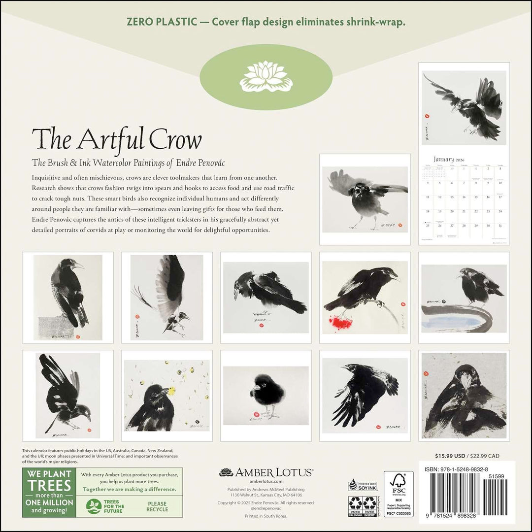 The Artful Crow 2026 Wall Calendar