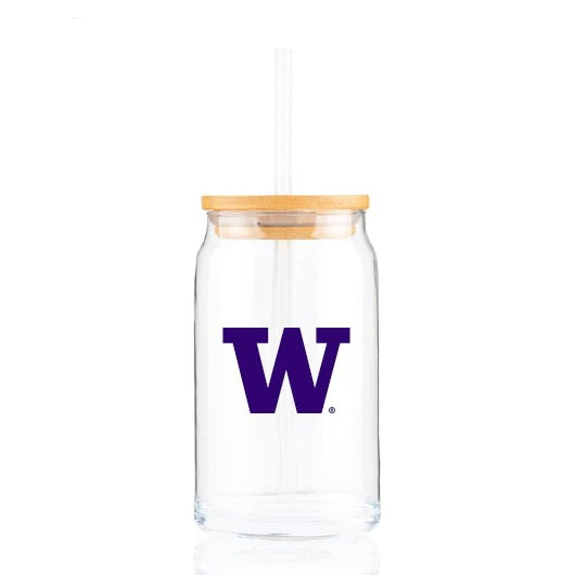 RFSJ W Can Glass w/ Bamboo Lid & Straw 16oz