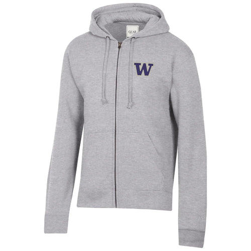 GFS Unisex Embroidered W Big Cotton Full Zip Hoodie – University