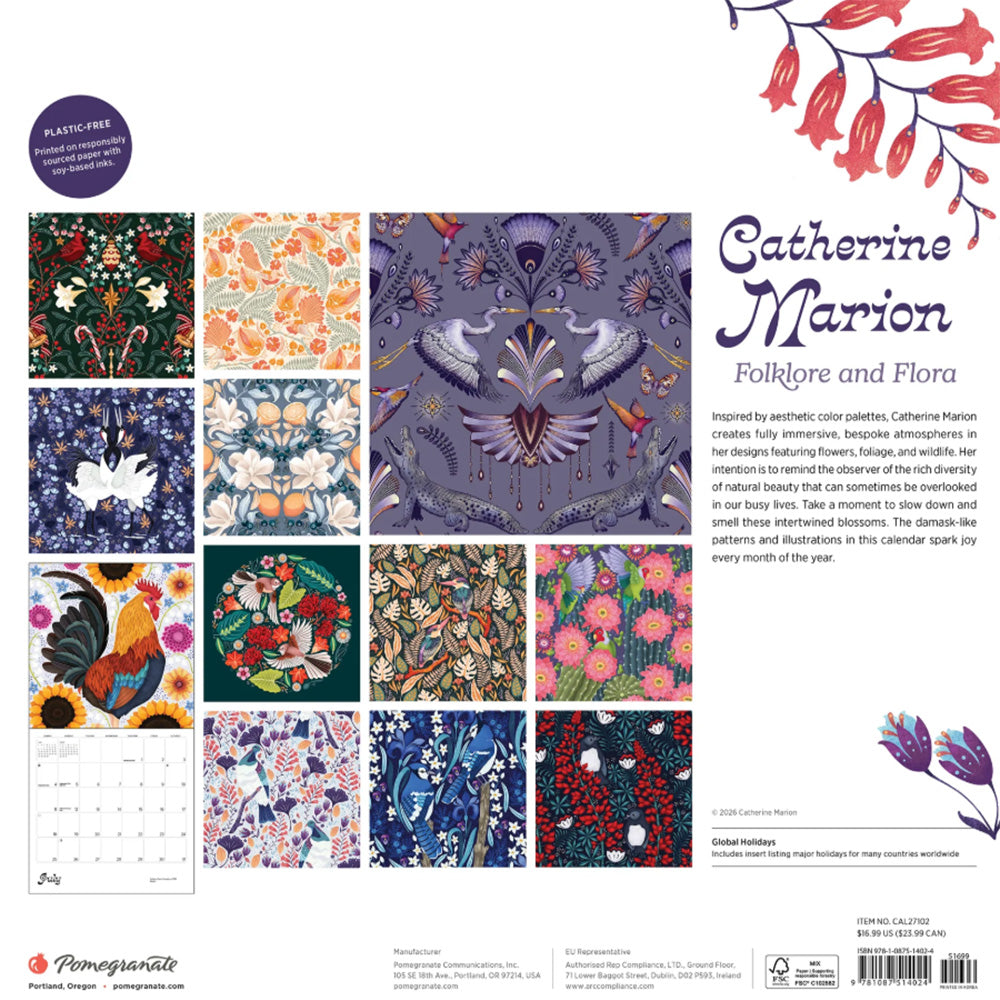 Catherine Marion Folklore and Flora 2027 Wall Calendar