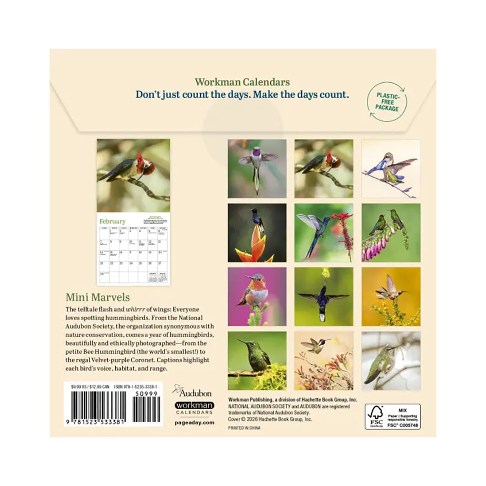 Audubon Hummingbirds Mini Wall 2027 Calendar