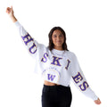 Gameday Social Women's Washington Huskies Phipps Split Sleeve Cropped Crewneck thumbnail