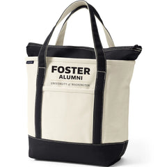 Photo of Lands' End Natural Canvas UW Foster Alumni Zip Top Tote Bag.