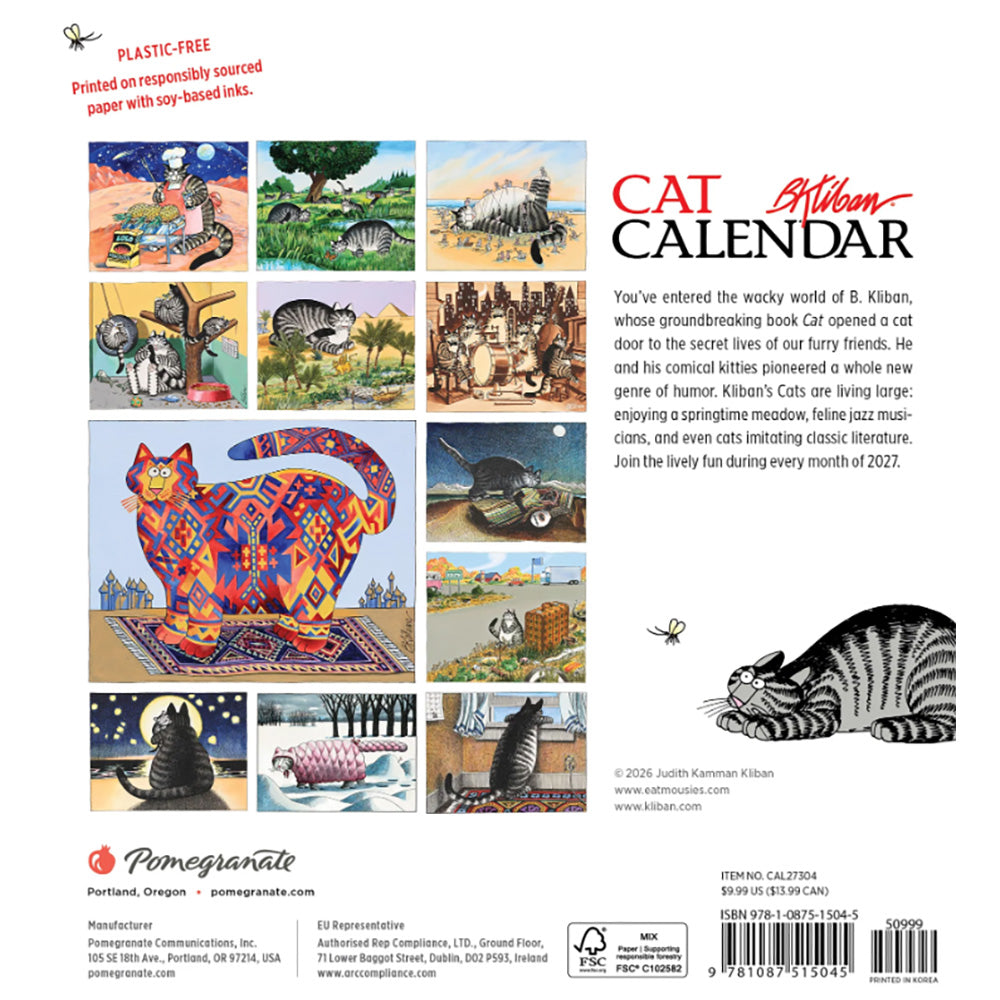 B. Kliban CatCalendar 2027 Mini Wall Calendar