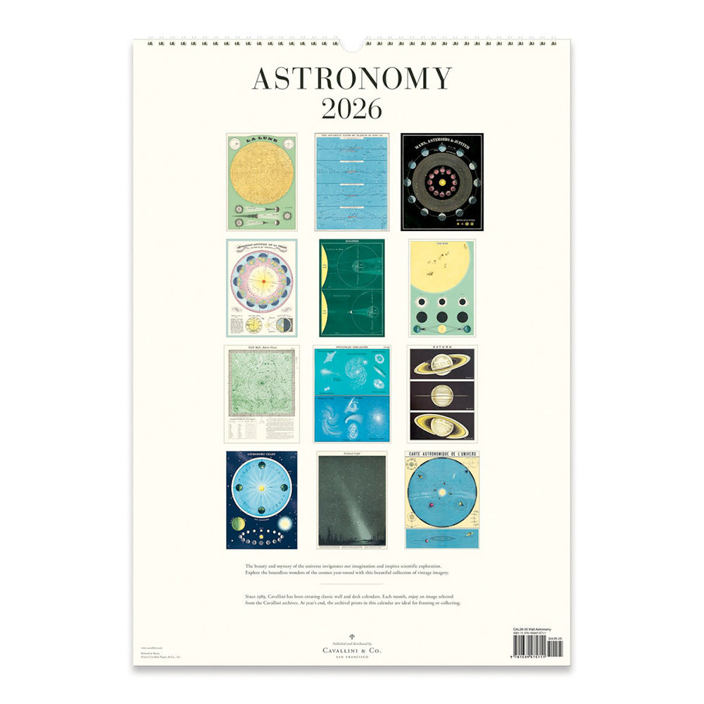 Cavallini Astronomy 2026 Wall Calendar