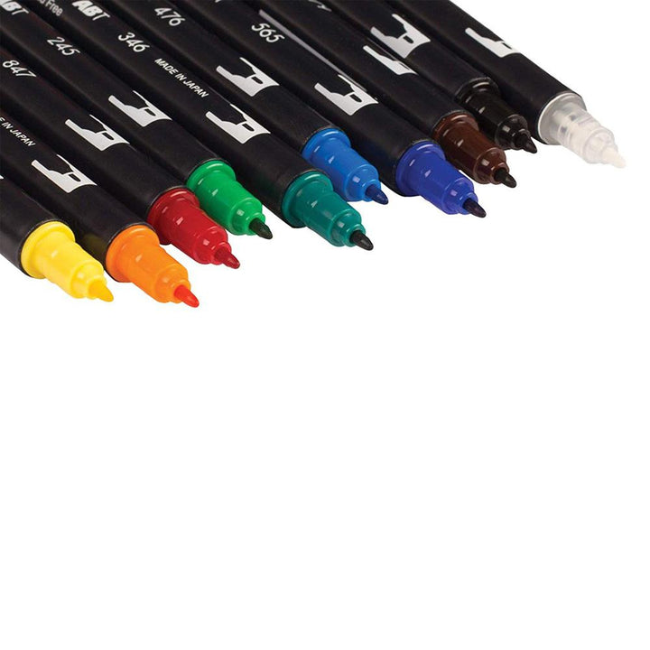 Tombow Primary Palette Dual-Tip Brush Pen Set 10 piece