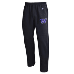 Photo of Champion Men's W Logo Open Bottom Sweatpants.