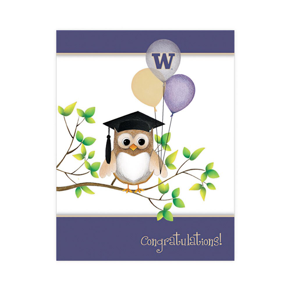 SayangNari W Congratulations Owl and Balloons Grad Greeting Card
