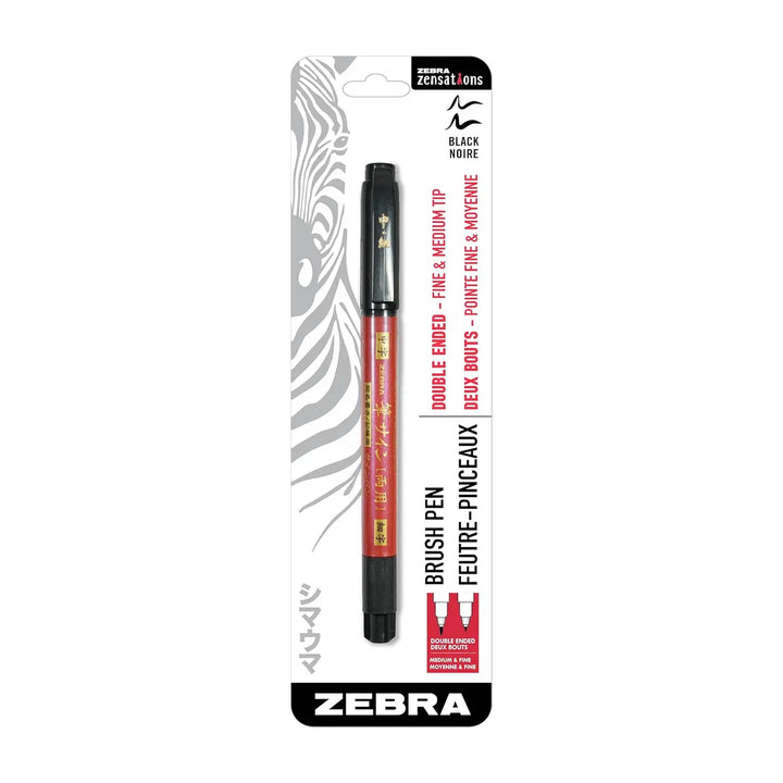Zebra Zensations Black Dual-Tip Brush Pen