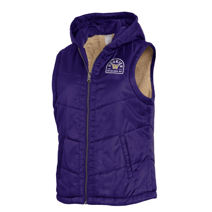 WEAR Women's Washington Huskies FW24 Reversible Nylon Sherpa Vest