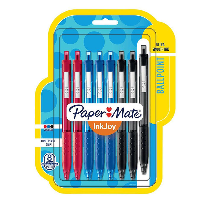 InkJoy 300 Business Colors Retractable Ballpoint Pen 8ct