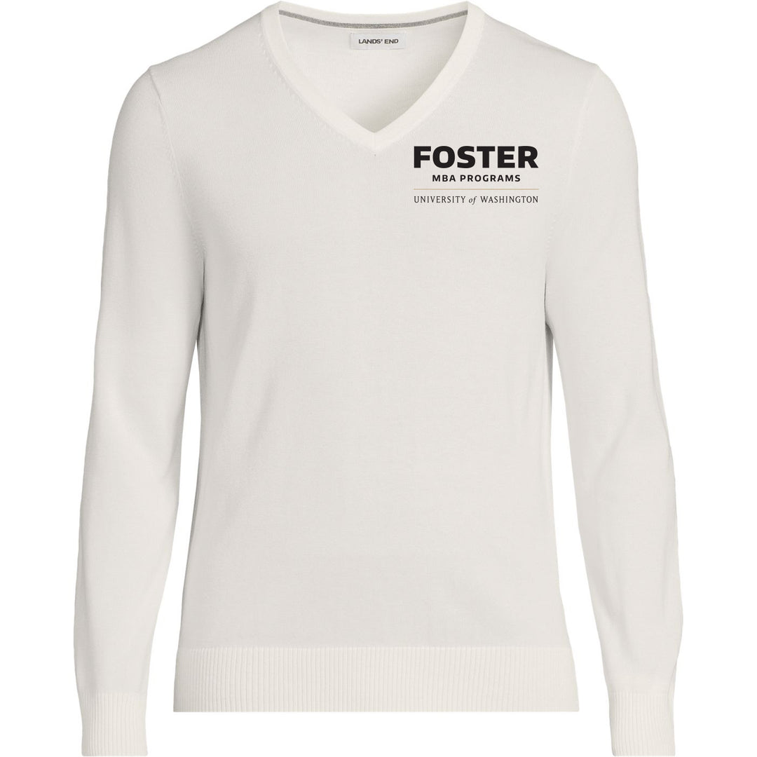 Lands' End Unisex UW Foster MBA Programs Cotton Modal V-neck Pullover Sweater
