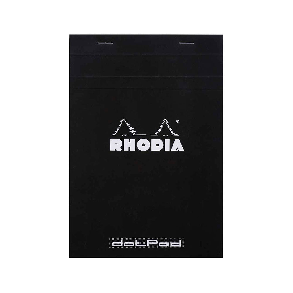 Rhodia Black 6"x8-1/4" Dot Top Stapled Pad 80ct