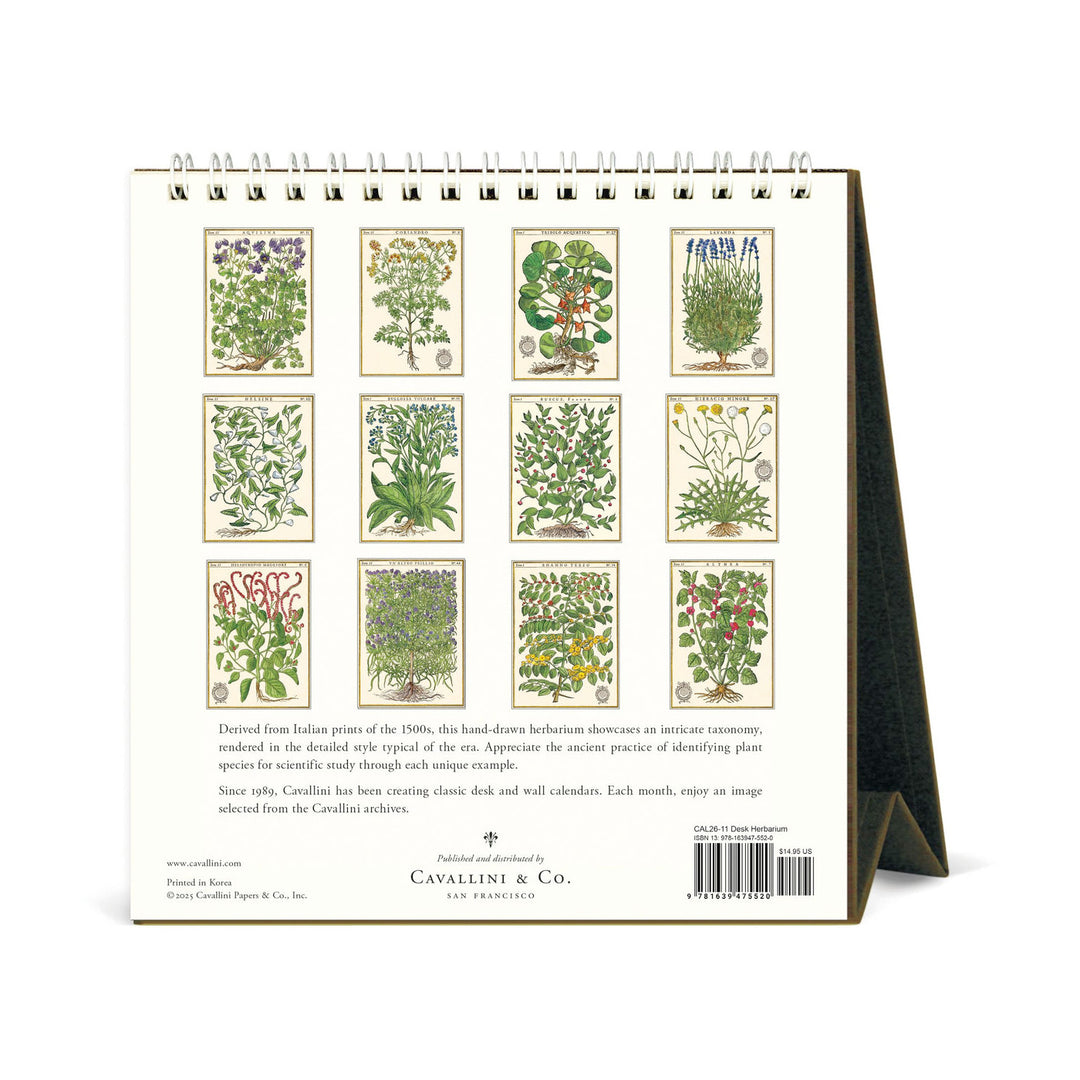 Cavallini Herbarium 2026 Desk Calendar