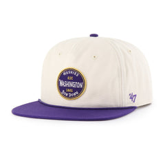 Photo of 47 Brand Two Tone Washington Huskies Payson Captain Snapback Hat.