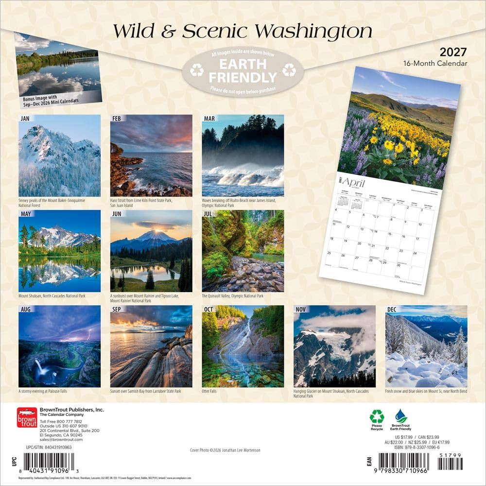 2027 Washington Wild & Scenic Wall Calendar
