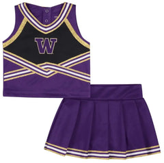 Colosseum Toddler Girls' Purple W Huskies Lollipop Park Cheer Set 2pc