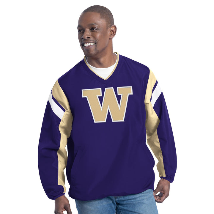 GIII Men's W Huskies SS25 Taslan V-neck Jacket