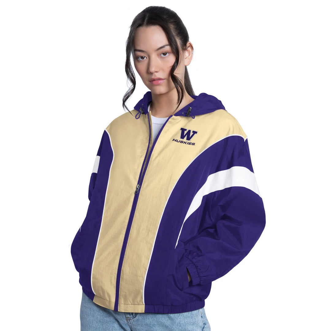 GIII Women's Washington Huskies SS26 Crinkle Nylon Full Zip Jacket